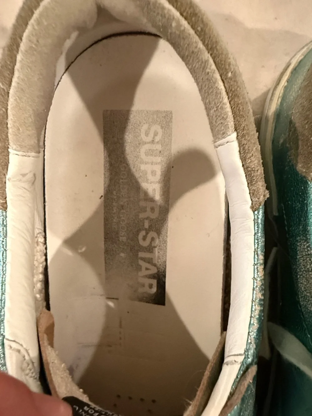 Golden Goose Metallic Teal Star Lace-Up Sneakers - Picture 3 of 12